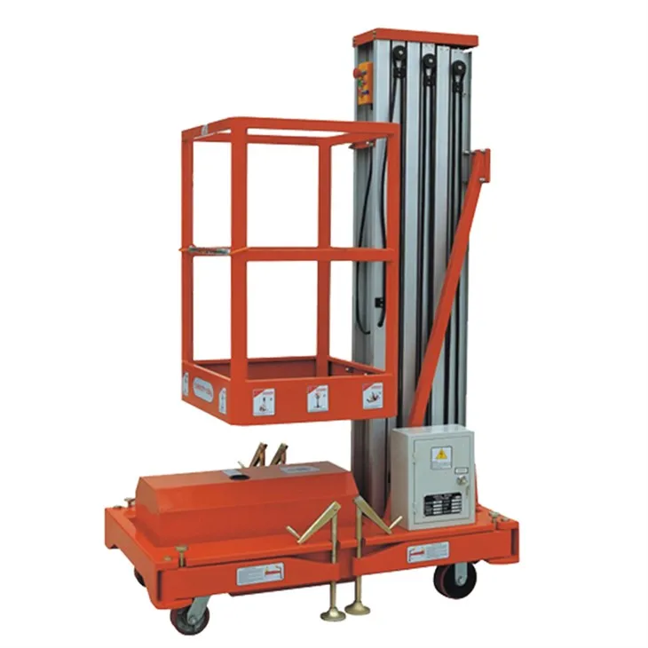 हवाई कार्य के लिए एल्यूमिनियम वर्टिकल मस्त लिफ्ट